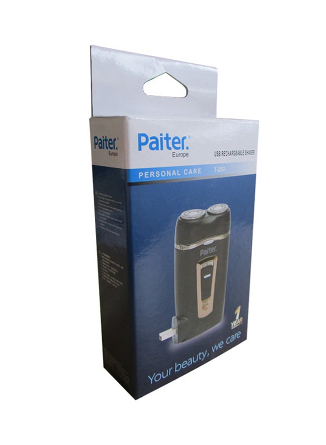 Paiter Double Headed Rechargeable Mini Shaver Black/Gold - Image 3