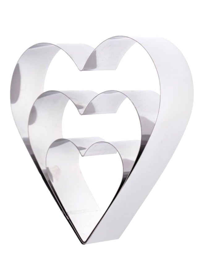 RYJ 3-Piece Heart Shaped Cake Baking Tool Silver - Image 1