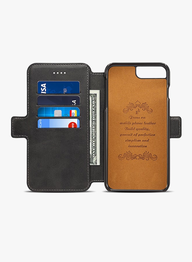 Suteni Detachable Flip Leather Case Cover For Apple iPhone 7 Plus/8 Plus Black - Image 4