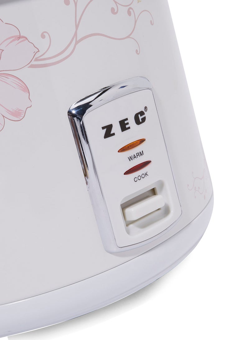 ZEC Rice Cooker With Steam Function 2.2 L ZRC-1022 White/Pink - Image 5