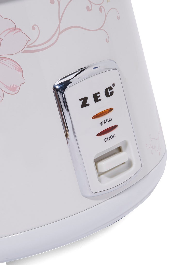 ZEC Rice Cooker With Steam Function 1000W ZRC-4030 White/Pink - Image 4