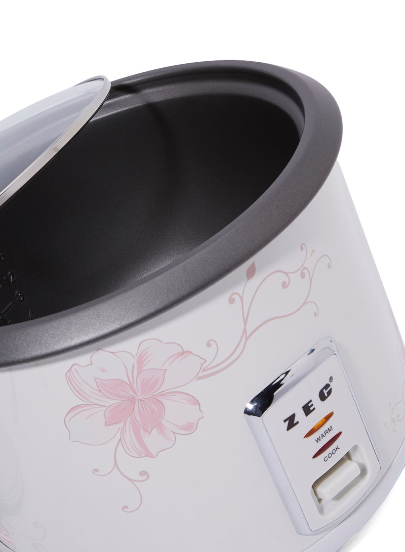 ZEC Rice Cooker With Steam Function 1000W ZRC-4030 White/Pink - Image 5