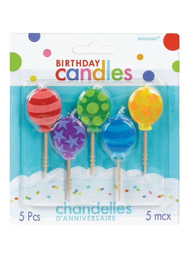 Amscan 5-Piece Balloon Birthday Candle Set 2.5inch