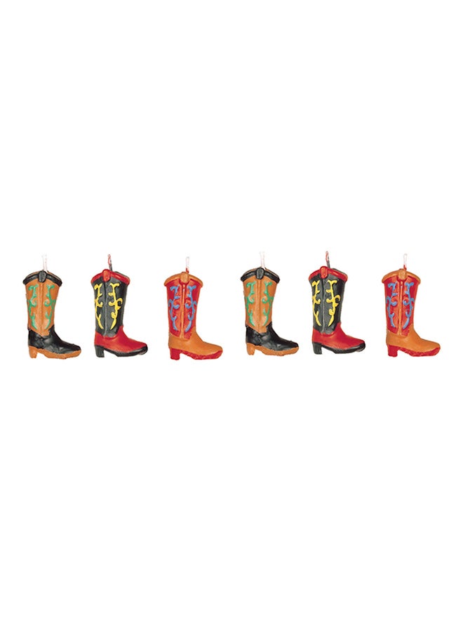 Amscan 6-Piece Cowboy Boot Shaped Molded Candle Set 1.25inch Birthday Party Supplies 1.25inch