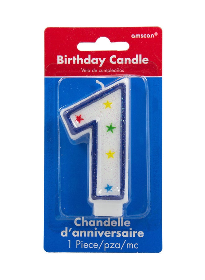 أمسكان شمعة عيد ميلاد للتزيين بشكل رقم 1 3بوصة