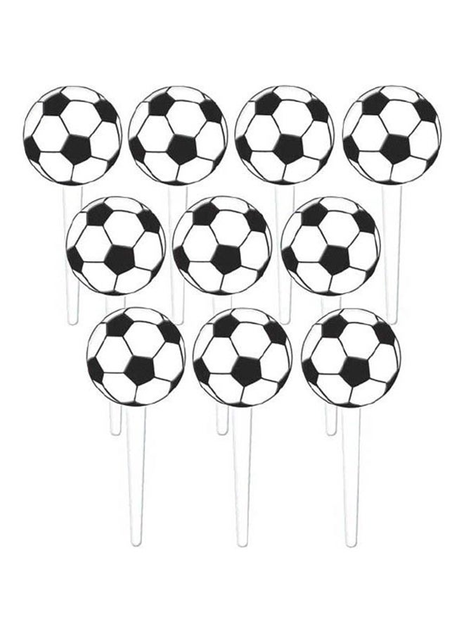 Amscan 10-Piece Soccer Ball Cupcake Toppers Set 3inch Party Cupcake Picks Party Supplies 3inch