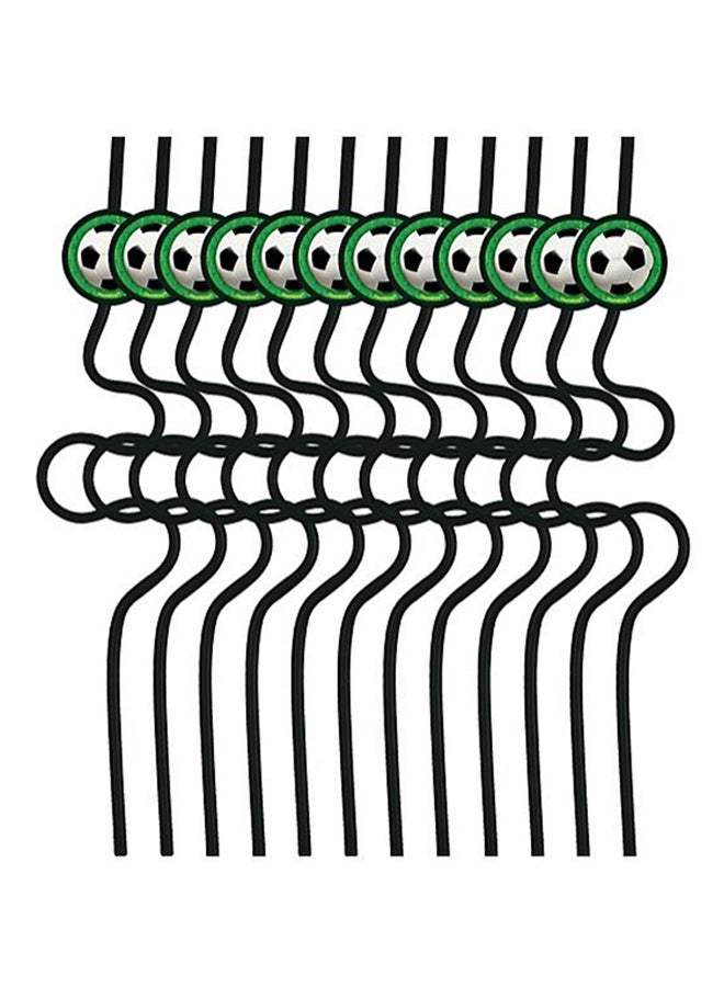 Amscan 12-Piece Soccer Themed Straw Set 10.5inch