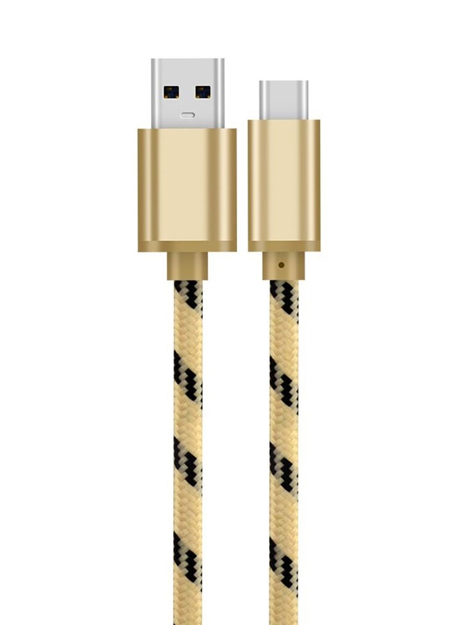 كابل باور لاين+ من USB-C إلى USB 3.0 ذهبي/ أسود
