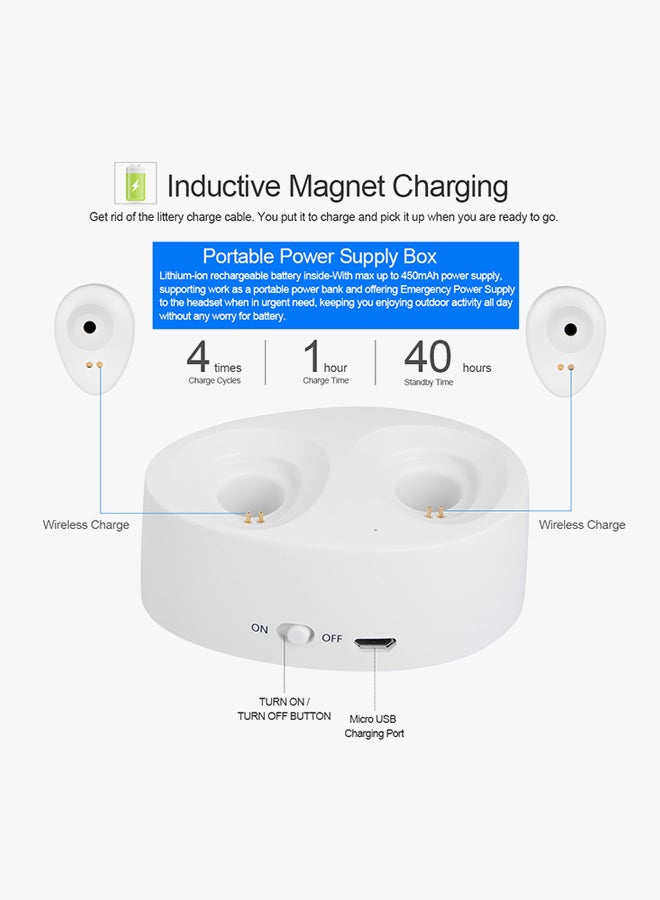 In Ear Wireless Bluetooth Headset Silver