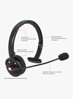 docooler Over Ear Wireless Bluetooth Stereo Headphone With Mic Black  - Image 3