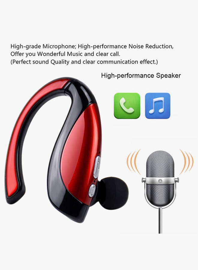 docooler Wireless Stereo Bluetooth Headset With Mic Black/Red - Image 4