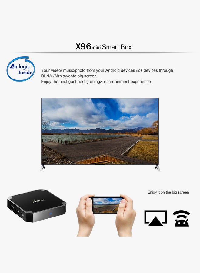 X96 - Android 7.1.2 Tv Box With Wifi Lan And Eu Plug V3264EU Black - Image 1