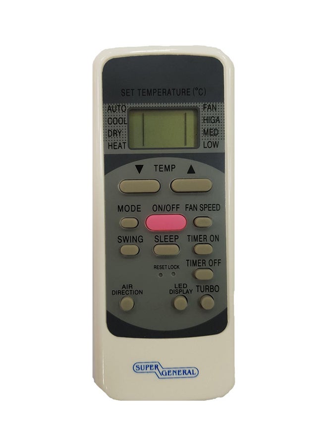 SUPER GENERAL Air Conditioner Remote Control Off White/Grey 