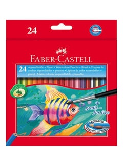 FABER-CASTELL 24-Piece Watercolour Pencil Set With Brush Multicolour 