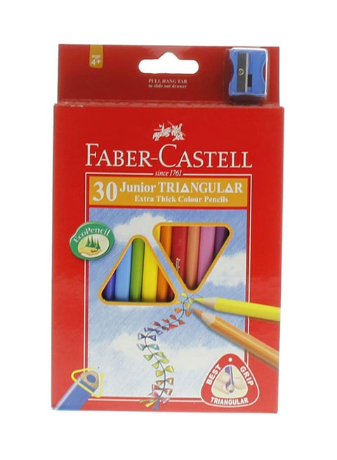 30-Piece Junior Triangular Colour Pencil Set Multicolour