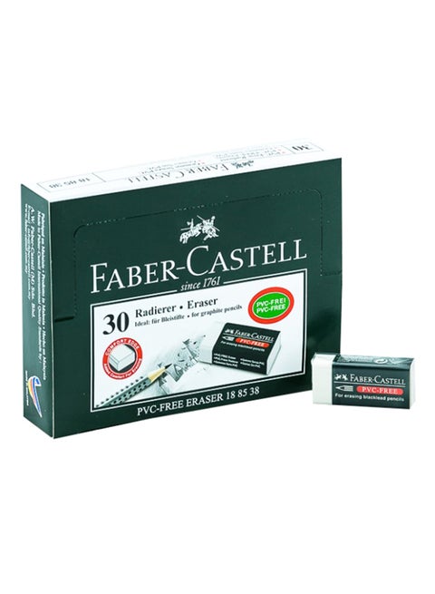 30-Piece PVC Free Eraser Set White