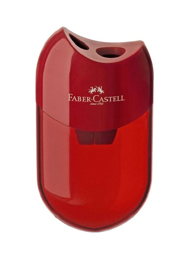 Two Hole Apple Sharpener Red