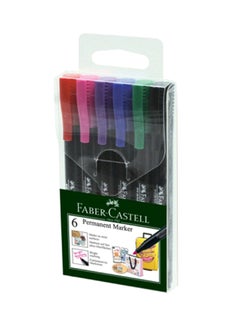 6-Piece Bullet Tip Permanent Marker Multicolour