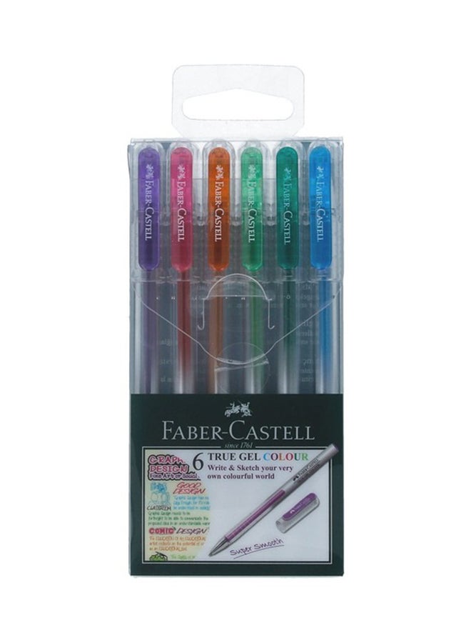 6-Piece True Gel-Ink Pen Set Multicolour