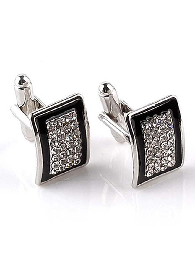 QiaoKai Decorative Rhinestones Chic Cufflinks  - Image 2