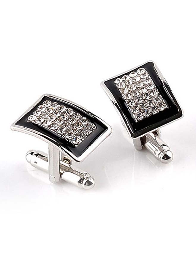 QiaoKai Decorative Rhinestones Chic Cufflinks  - Image 3