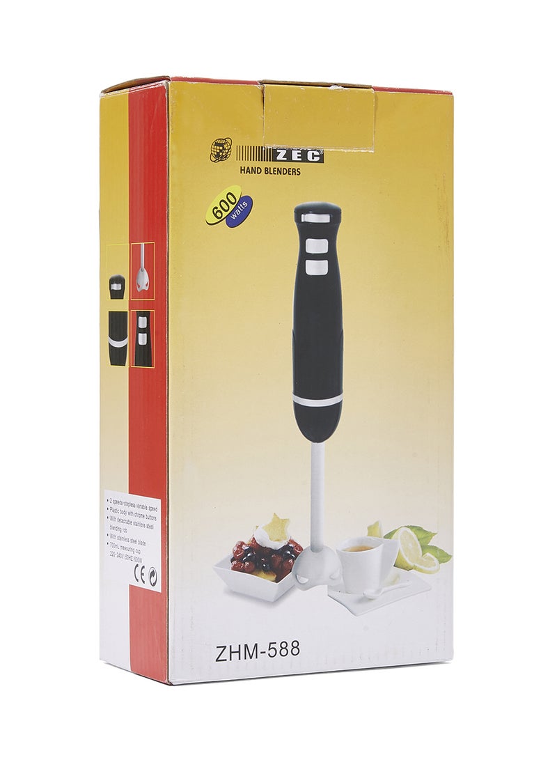 زيك خلاط يدوي كهربائي بقدرة 600 وات ZHM-588 أسود/فضي - Image 3