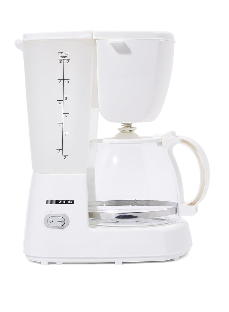 ZEC Coffee Maker ZCM-1650 White/Clear - Image 1