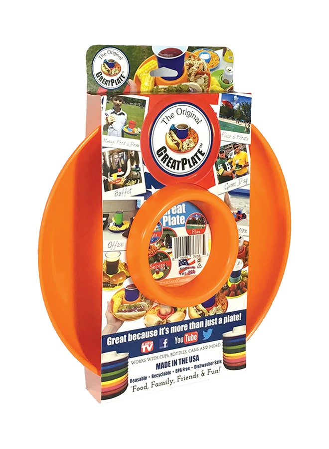 GreatPlate Polypropylene Food And Beverage Plate Orange 10inch  - Image 3
