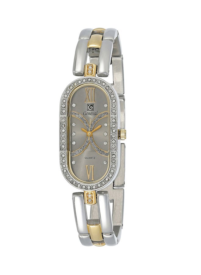 جينيفال من سويسرا ساعة يد بعقارب وسوار إستانلس إستيل مقاومة للماء طراز GBS812CY للنساء - Image 1