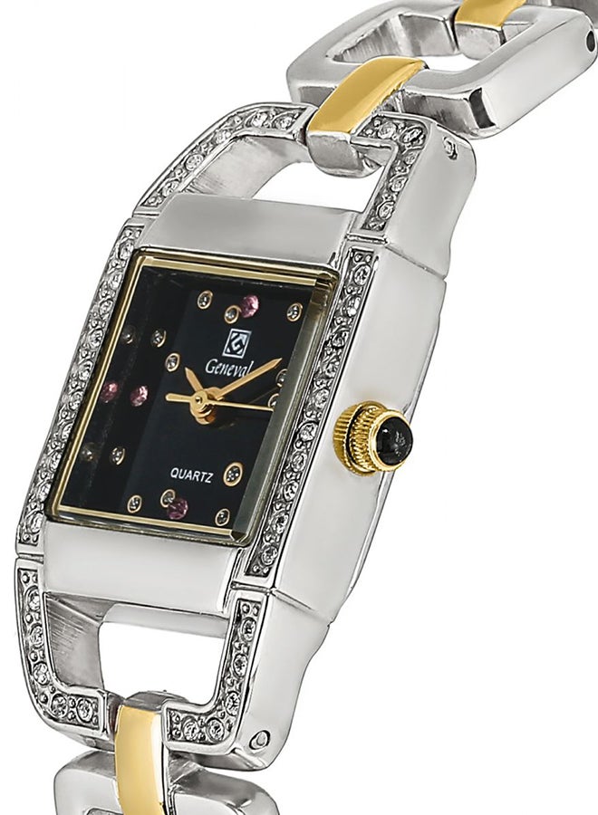 جينيفال من سويسرا ساعة يد بعقارب مضادة للماء بسوار من الستانلس ستيل طراز GBS814CB للنساء - Image 3