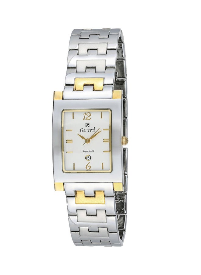 جينيفال من سويسرا ساعة يد بعقارب مضادة للماء بسوار من الستانلس ستيل طراز GM411CW للرجال - Image 1