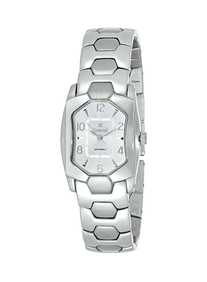 جينيفال من سويسرا ساعة مقاومة للماء بعقارب وسوار من الإستانلس إستيل طراز GM522WW للنساء - Image 1