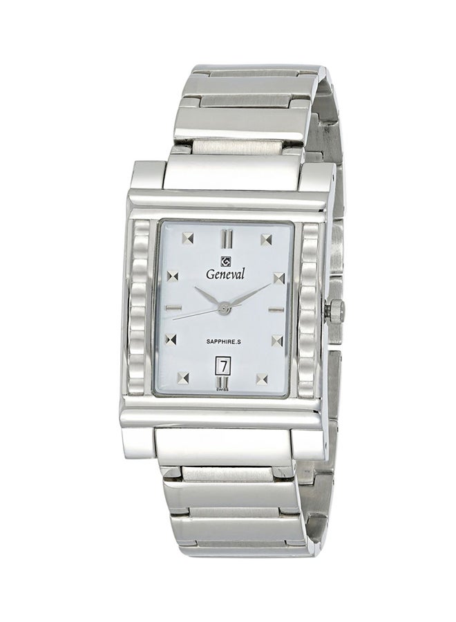 جينيفال من سويسرا ساعة يد بعقارب مضادة للماء بسوار من الستانلس ستيل طراز GM623WW للرجال - Image 1