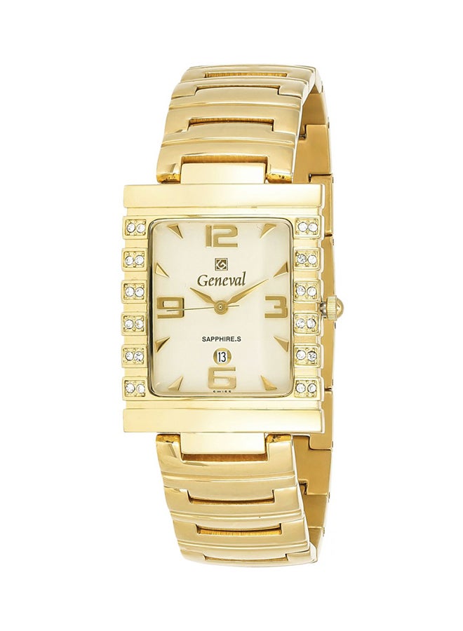 جينيفال من سويسرا ساعة مقاومة للماء بعقارب وسوار من الإستانلس إستيل طراز GMS523GI للرجال - Image 1