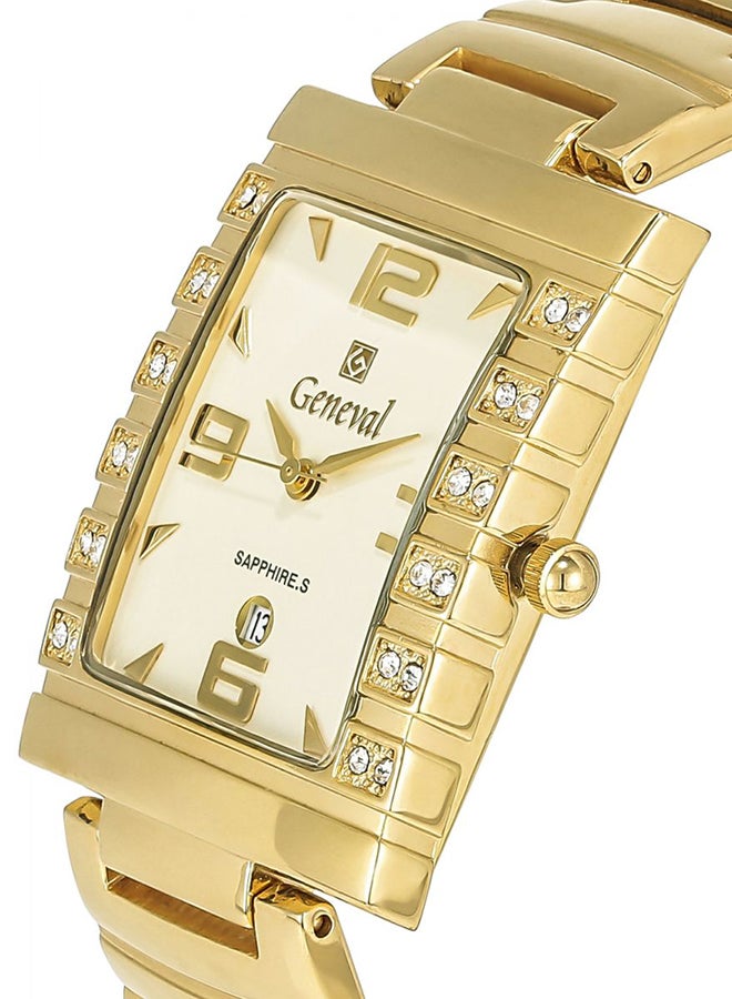 جينيفال من سويسرا ساعة مقاومة للماء بعقارب وسوار من الإستانلس إستيل طراز GMS523GI للرجال - Image 3