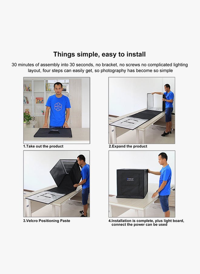 Foldable Photography LED Tent Box Kit Black  - Image 4