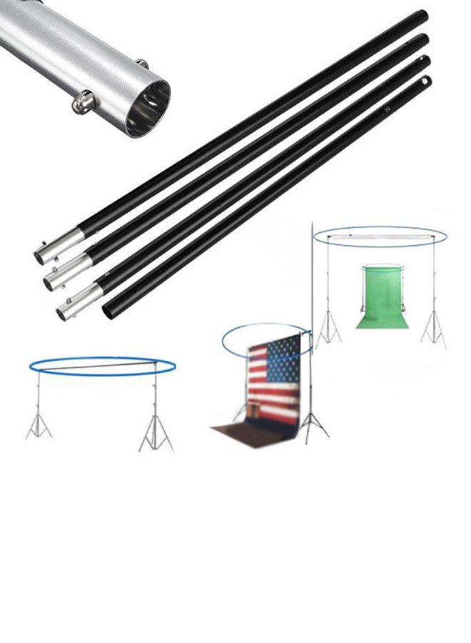 Generic Adjustable Photography Studio Backdrop Crossbar Kit Black  - Image 2