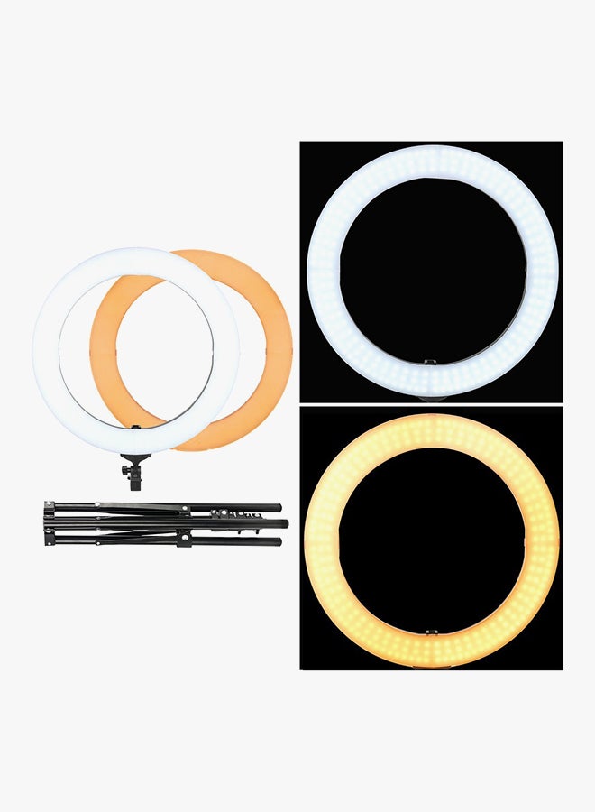 حلقة ضوء LED للتصوير بتصميم على شكل حلقة أبيض - Image 2