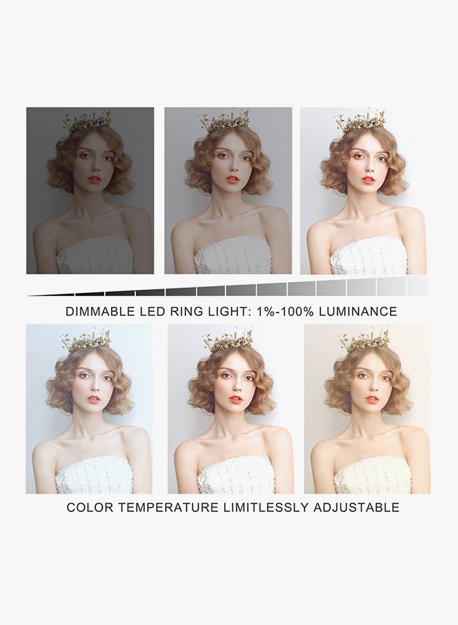 حلقة ضوء LED للتصوير بتصميم على شكل حلقة أبيض - Image 4