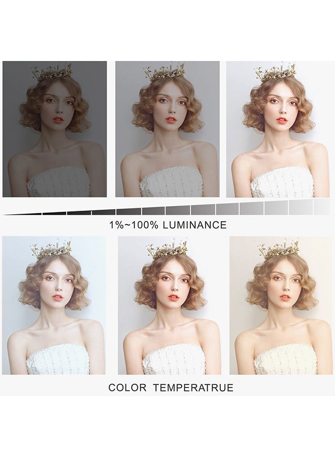 حلقة ضوء LED للتصوير بتصميم على شكل حلقة أبيض - Image 2