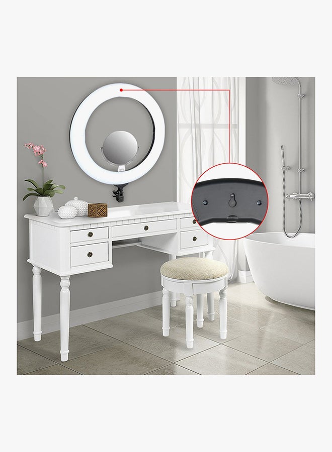 حلقة ضوء LED للتصوير بتصميم على شكل حلقة أبيض - Image 3