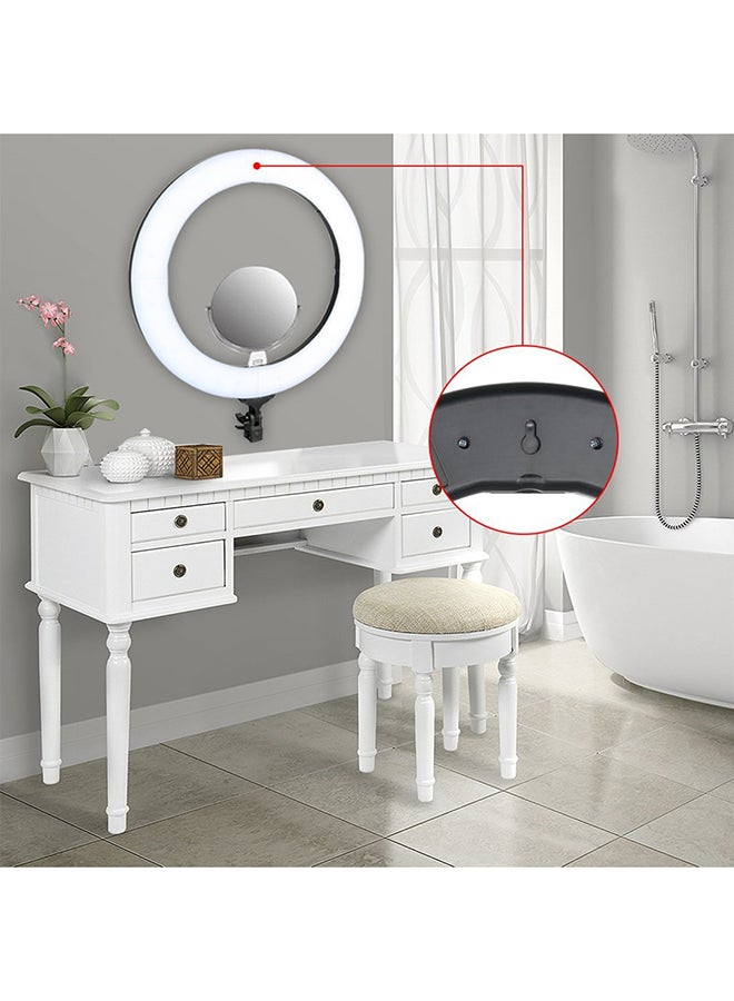 حلقة ضوء LED للتصوير الفوتوغرافي مزوّدة بحامل أبيض - Image 2