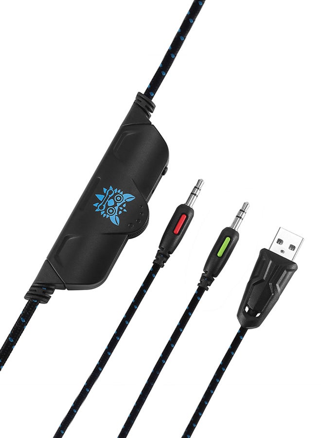 onikuma K1 PC Gaming Headset for PS4 XBOX One 3.5mm Stereo USB LED Headphones with Omnidirectional Microphone  Volume Control for PC - Image 2