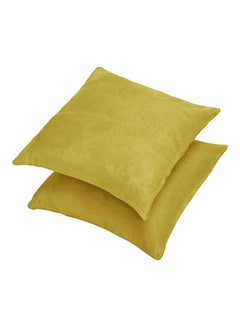 2-Piece Microfibre Cushion Cover Set Mehndi 18x18inch