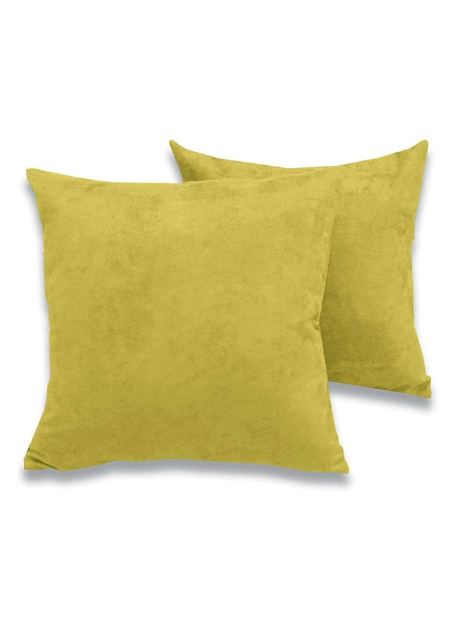 Aurave - 2-Piece Microfibre Cushion Cover Set Mehndi 18x18inch - Image 1