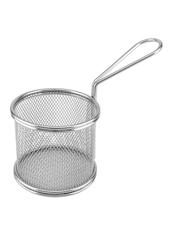 Stainless Steel Fry Basket Silver 9x9x8cm