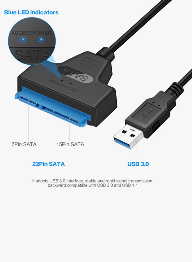 E-yield - USB 3.0 To 22-Pin Serial ATA Converter Black - Image 1