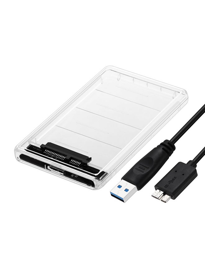 اي يلد حافظة حماية للقرص الصلب الخارجي مقاس 2.5 بوصة بمنفذ USB 3.0 ومنفذ ساتا مع كابل وسرعة نقل بيانات 5 غيغابايت في الثانية ويدعم بروتوكول نقل UASP وتخزين يصل إلى 2 تيرابايت شفاف - Image 1