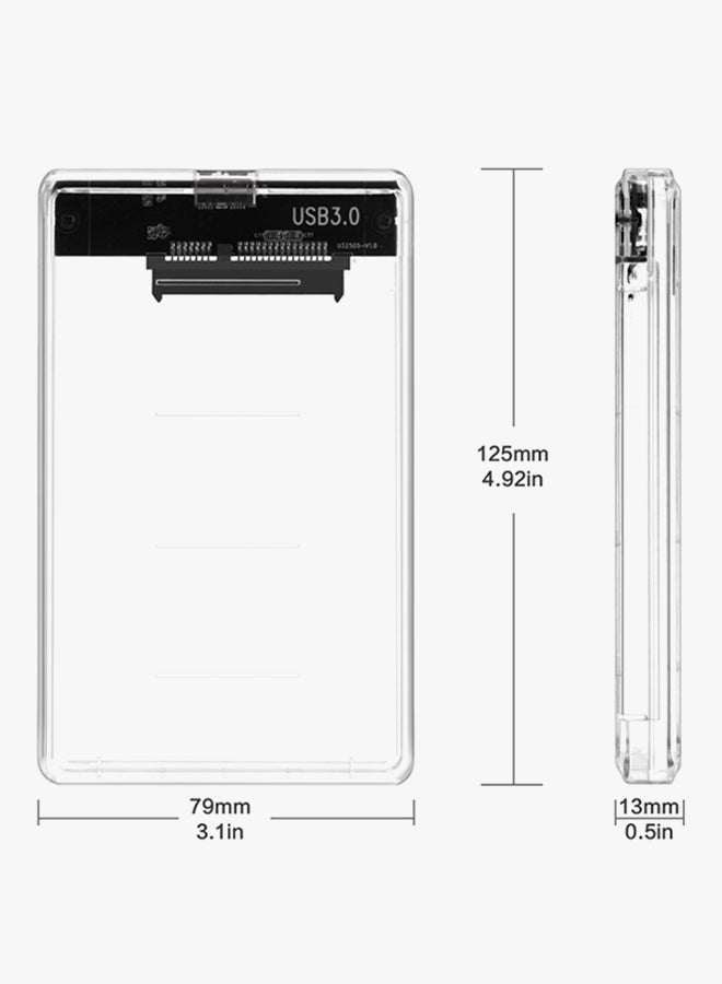 اي يلد حافظة حماية للقرص الصلب الخارجي مقاس 2.5 بوصة بمنفذ USB 3.0 ومنفذ ساتا مع كابل وسرعة نقل بيانات 5 غيغابايت في الثانية ويدعم بروتوكول نقل UASP وتخزين يصل إلى 2 تيرابايت شفاف - Image 2