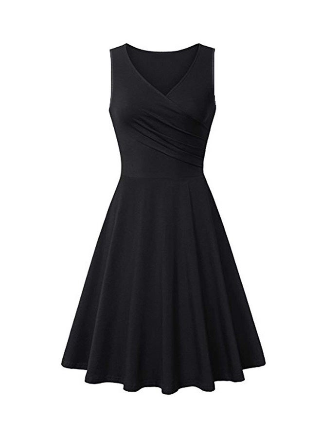 V-Neck Sleeveless Dress Black - Image 1